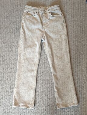 ZARA Floral Print High Rise Straight Leg Ankle Jeans | Women's Size 4